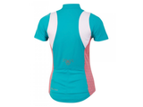Pearl Izumi Select Short Sleeve Jersey - Womens - Scuba Blue with Pink Pattern